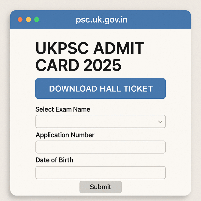 UKPSC Admit Card 2025